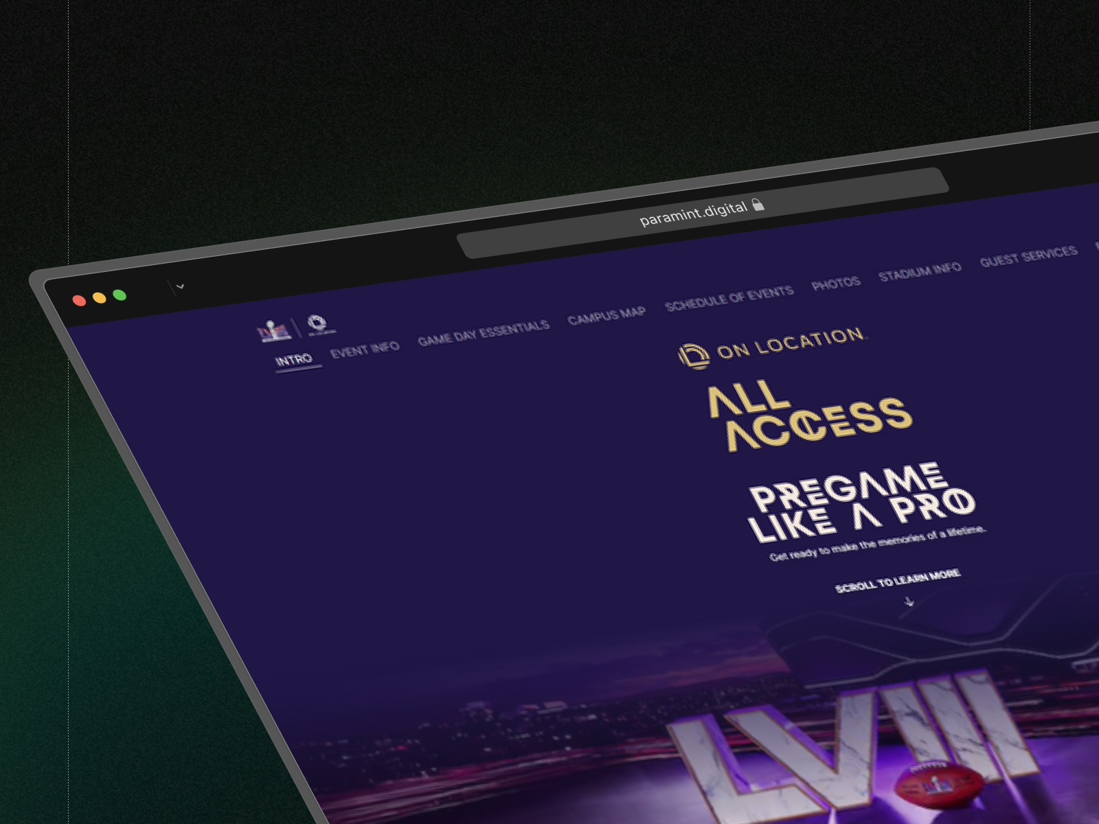 Endeavor mobile application and Super Bowl site