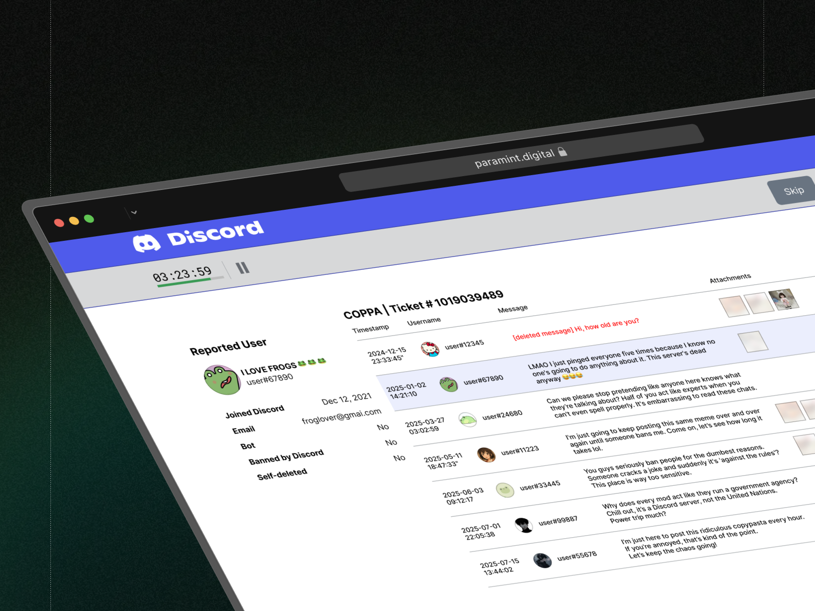 Discord Trust & Safety tools dashboard